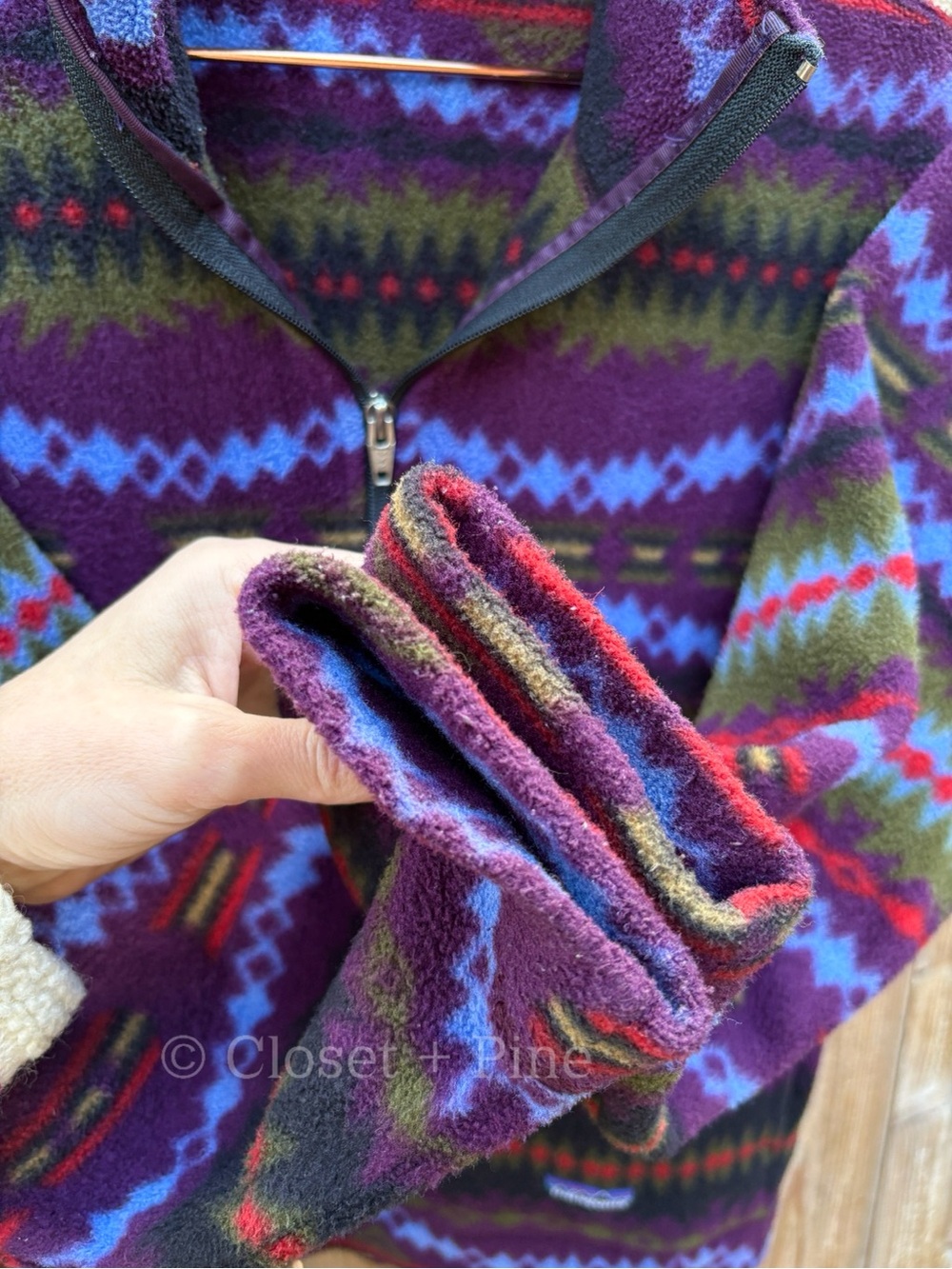 Patagonia Lightweight Synchilla Sweater in Sacajawea Blackberry Size XS Vintage - Picture 7 of 17